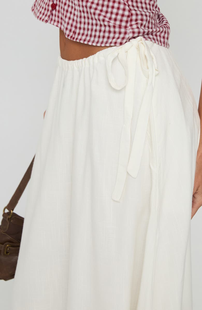 Princess Polly Persuasion Side Tie Midi Skirt, Alternate, color, White