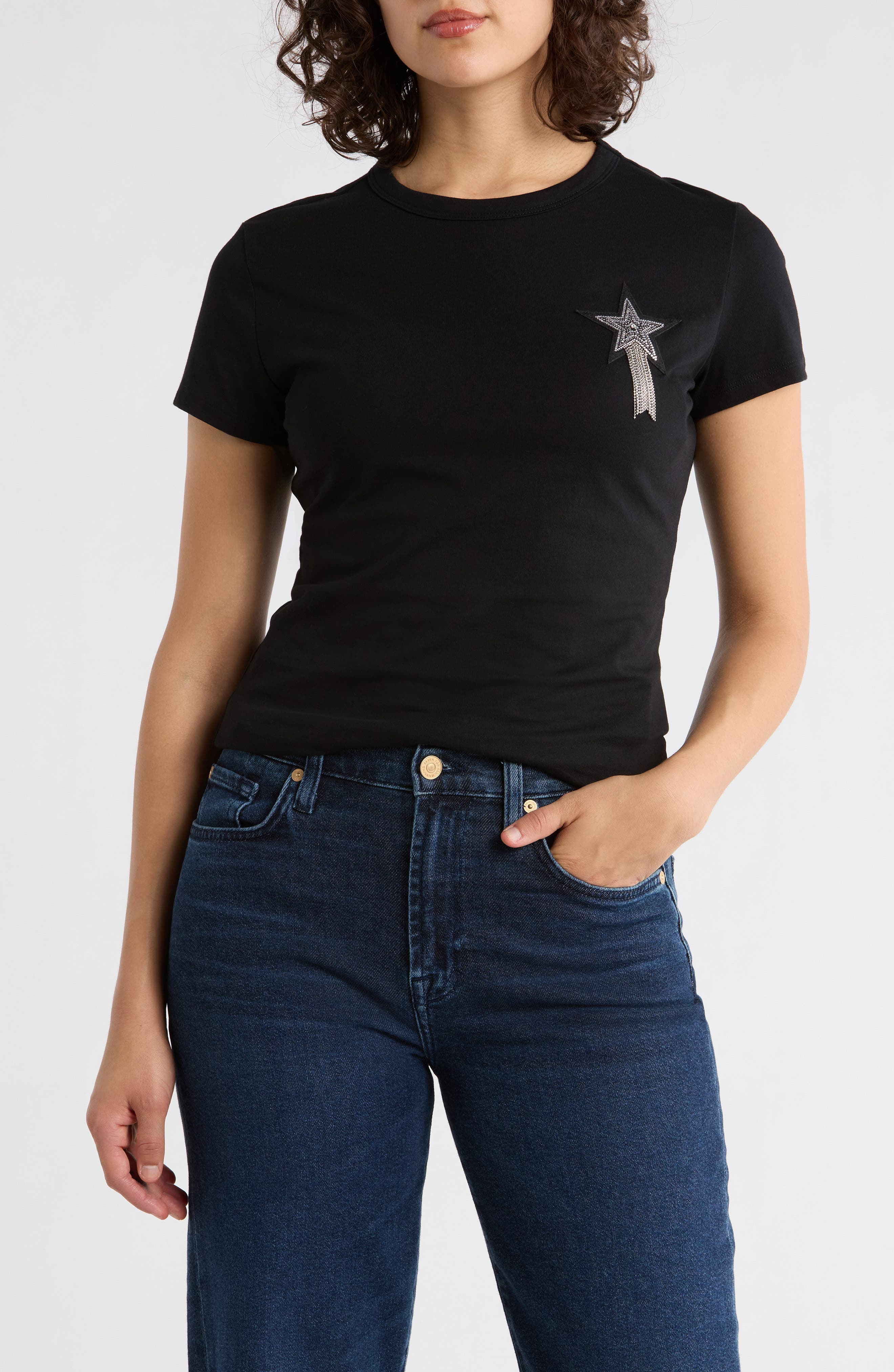 BOSS Orange Rhinestone Embellished Short Sleeve T-Shirt