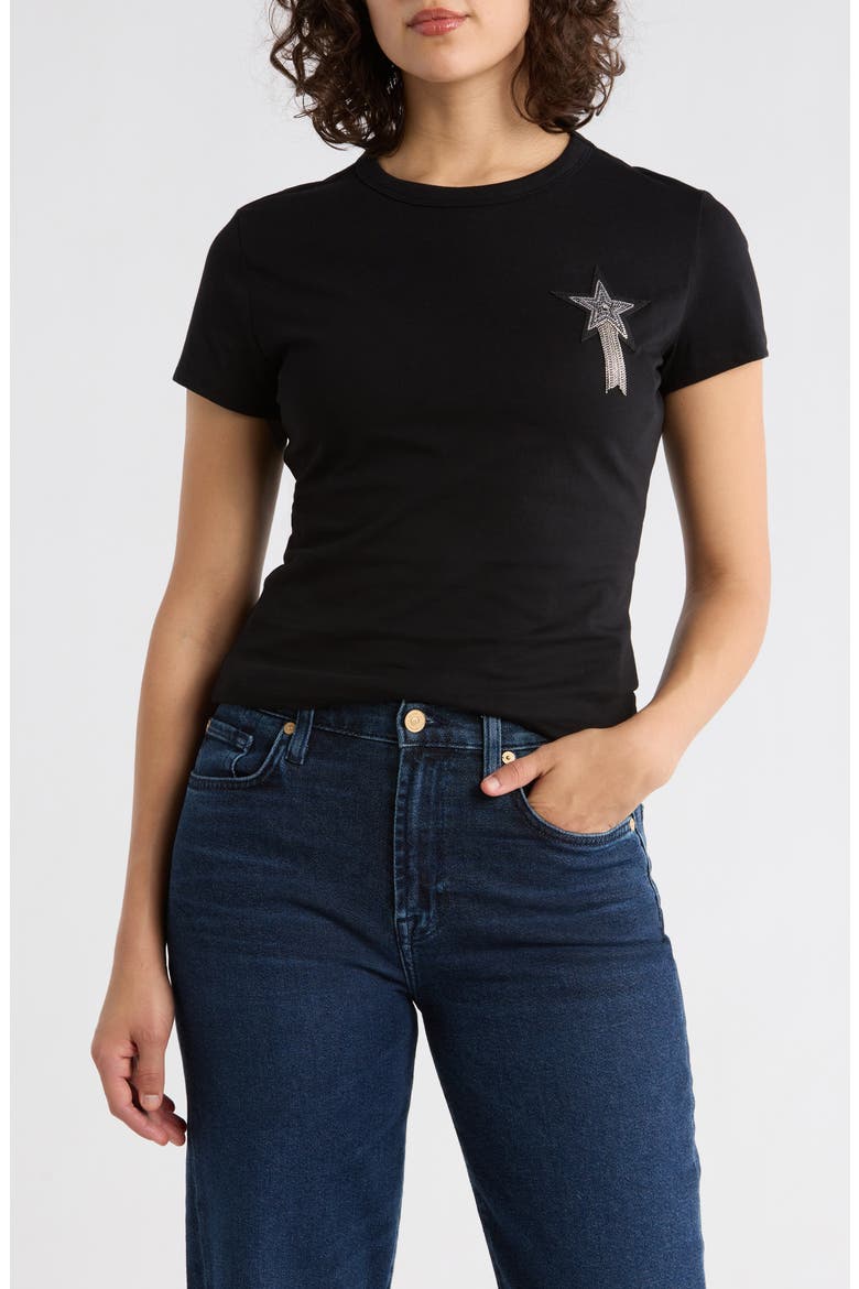 Rhinestone Embellished Short Sleeve T-Shirt, Main, color, BLK