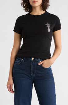 BOSS Orange Rhinestone Embellished Short Sleeve T-Shirt