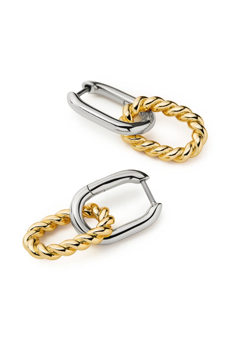 Drop Earrings - Ash Double Mini Two Tone, Alternate, color, Two Tone