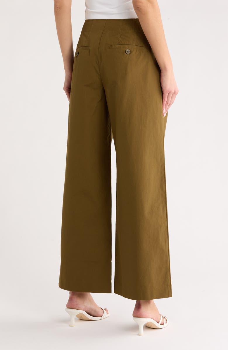 Ulla Johnson Lani Cotton Wide Leg Pants, Alternate, color, Militaire