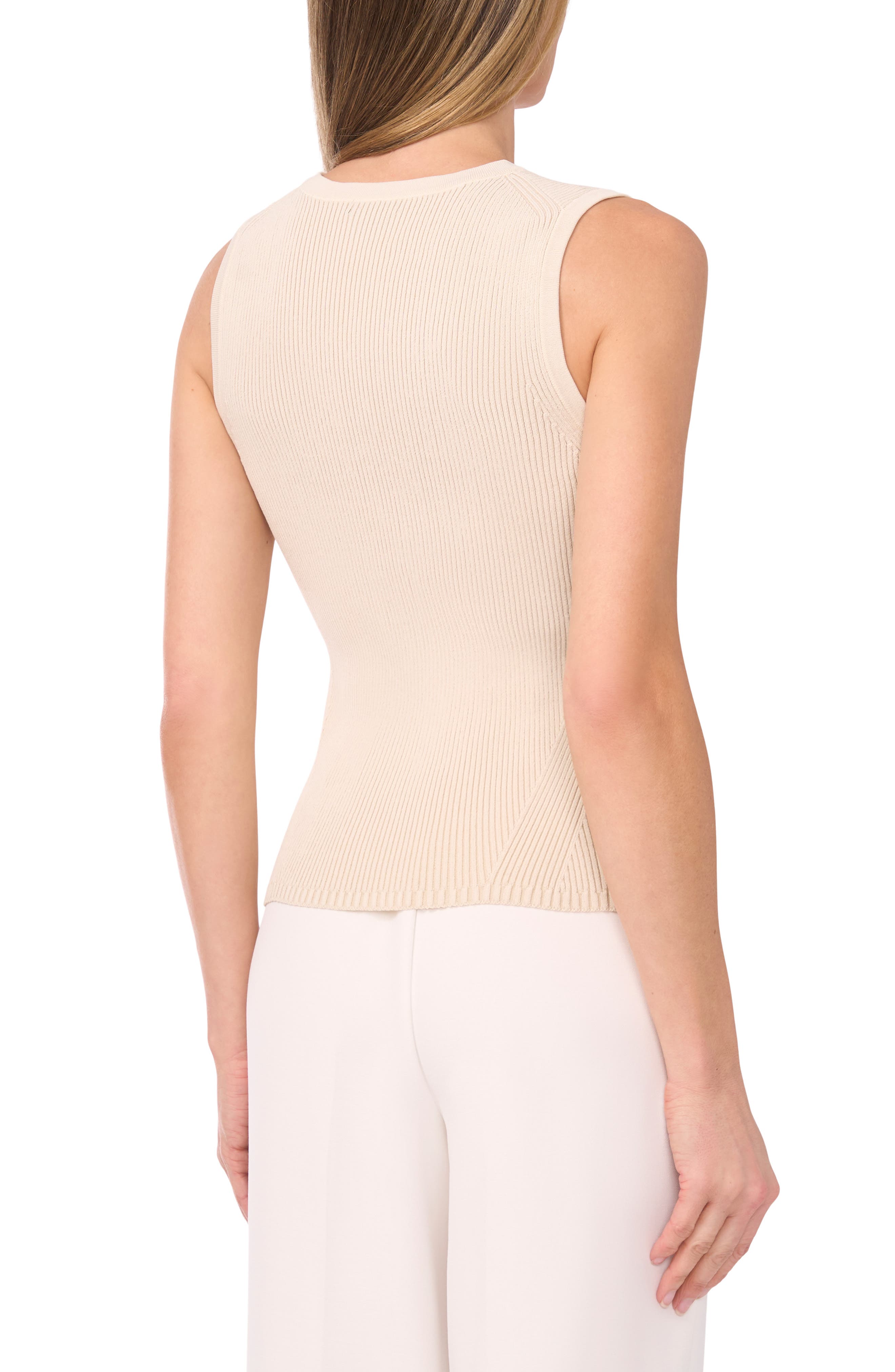 Rib Knit Sleeveless Sweater - image 4