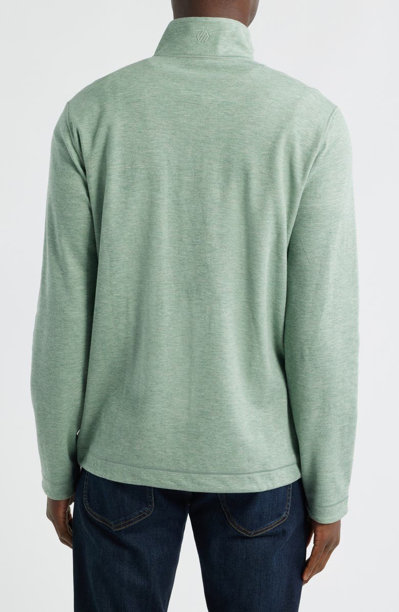 Johnston & Murphy Icon Reversible Cotton Blend Quarter Zip Pullover, Alternate, color, Sage/ White