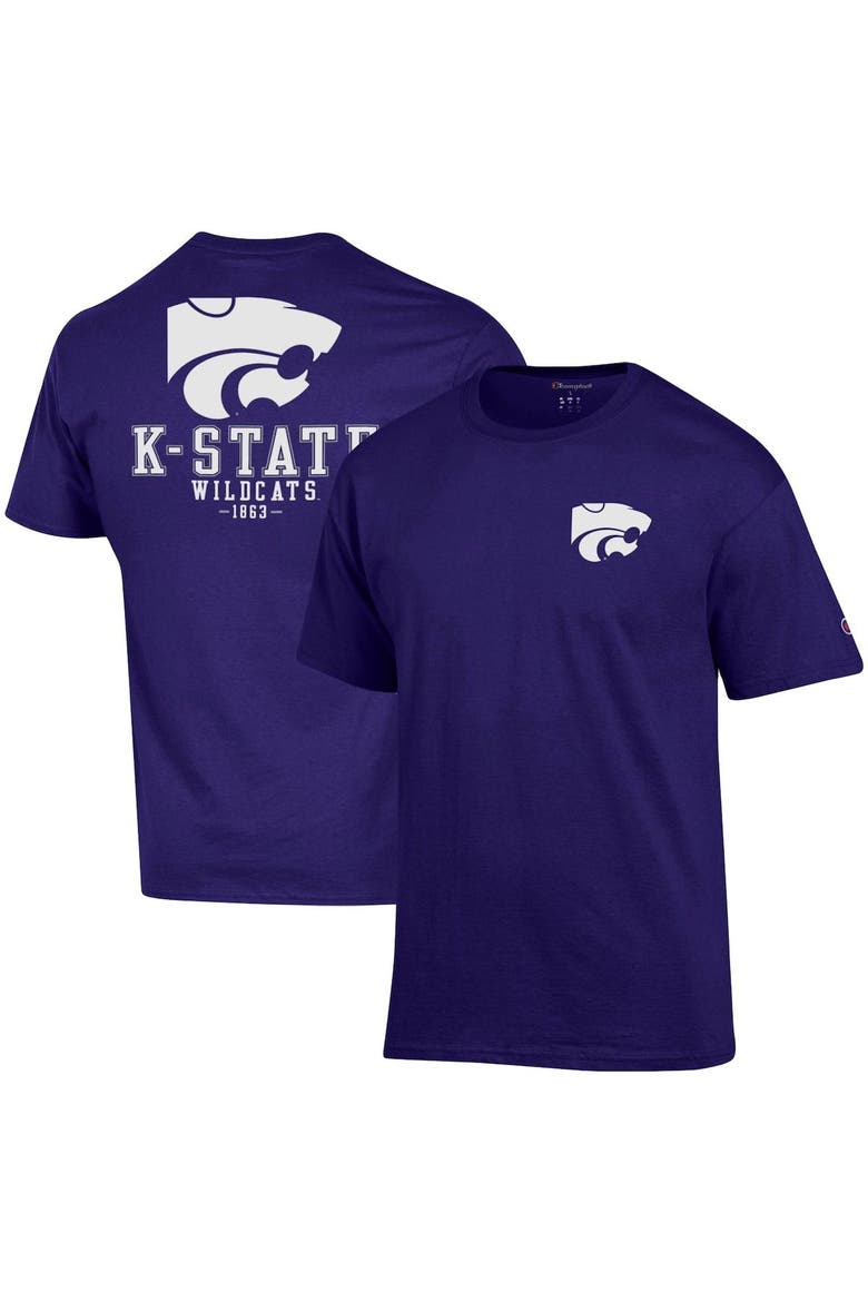 Men's Champion Purple Kansas State Wildcats Stack 2-Hit T-Shirt, Main, color, Purple