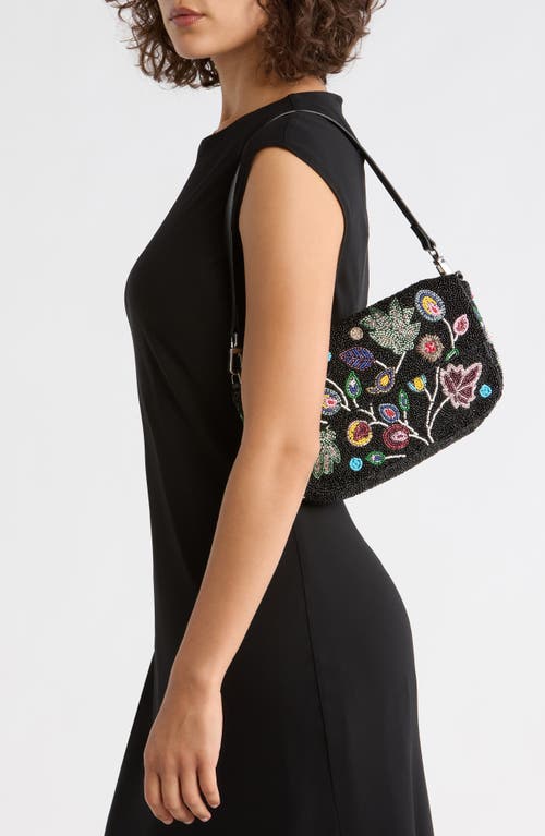 Staud Timmy Beaded Convertible Shoulder Bag In Black