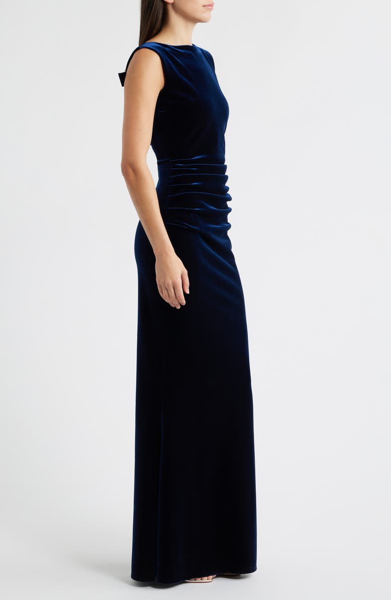 Chiara Boni La Petite Robe Nima Embellished Velvet Gown, Alternate, color, Blu Notte