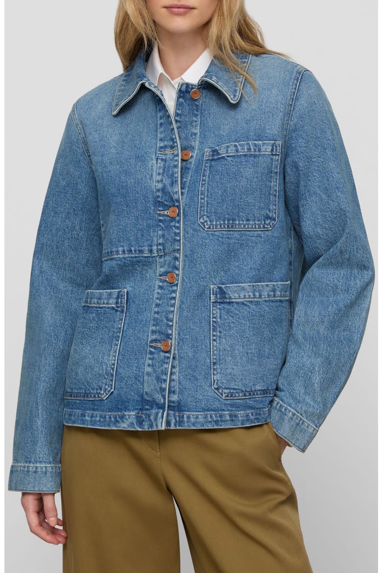 Patch Pocket Denim Jacket, Main, color, FADED SKYLINE