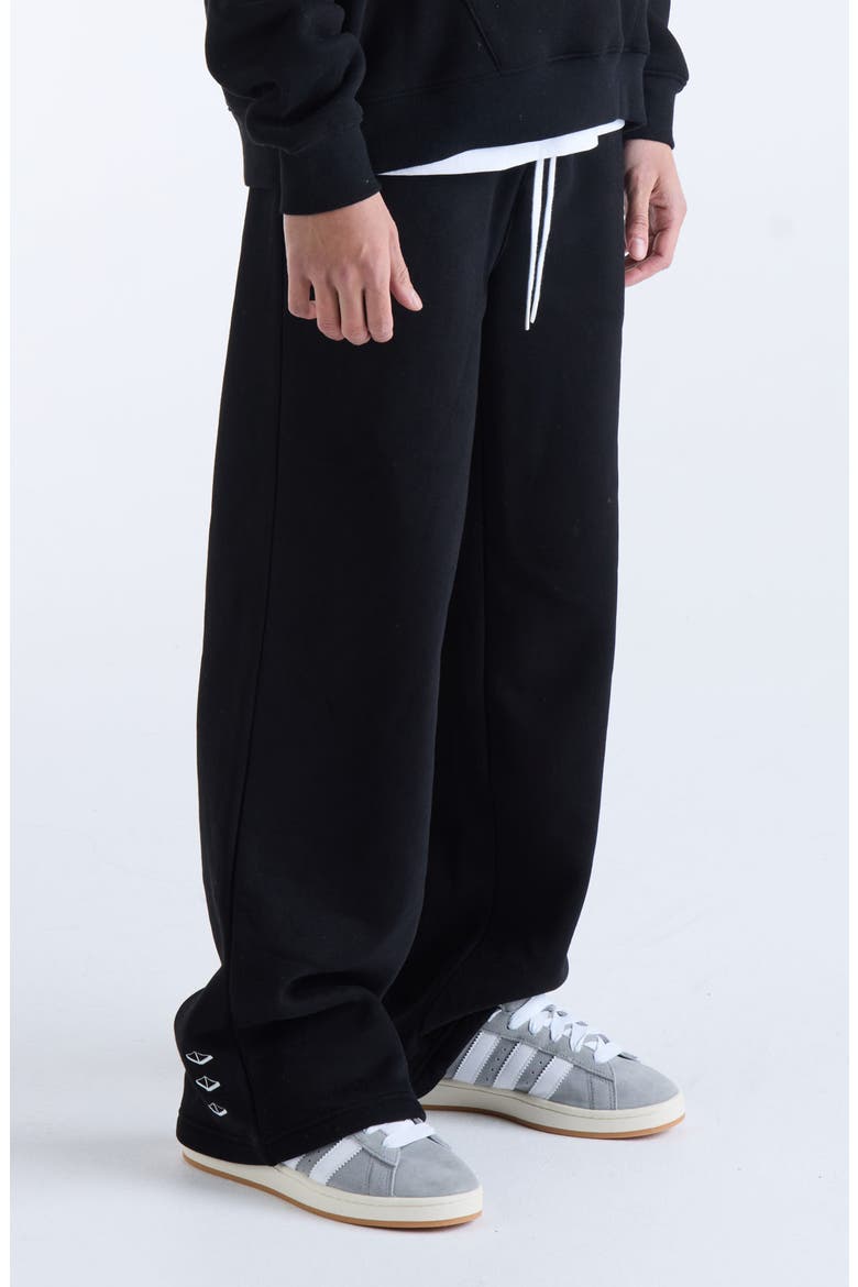 Us Against Time Fleece Track Pants, Alternate, color, BLACK