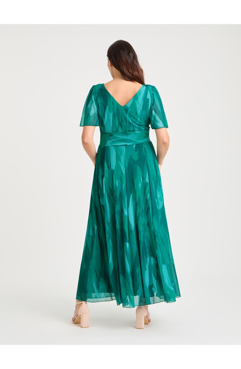 Scarlett & Jo Isabelle Abstract Angel Sleeve Dress, Alternate, color, Sea Green