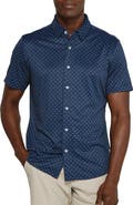 7 Diamonds Alfie Dot Print Short Sleeve Performance Button-Up Shirt
