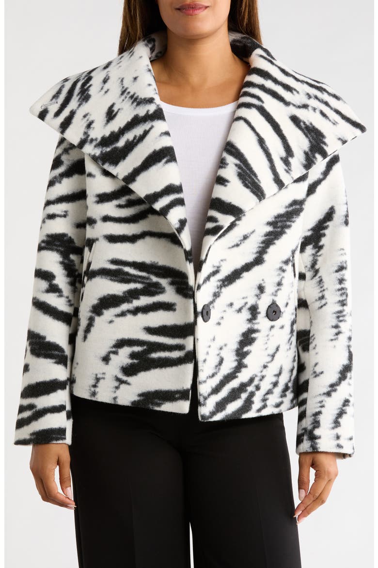 Bengal Short Jacket, Alternate, color, BLACK / WHITE
