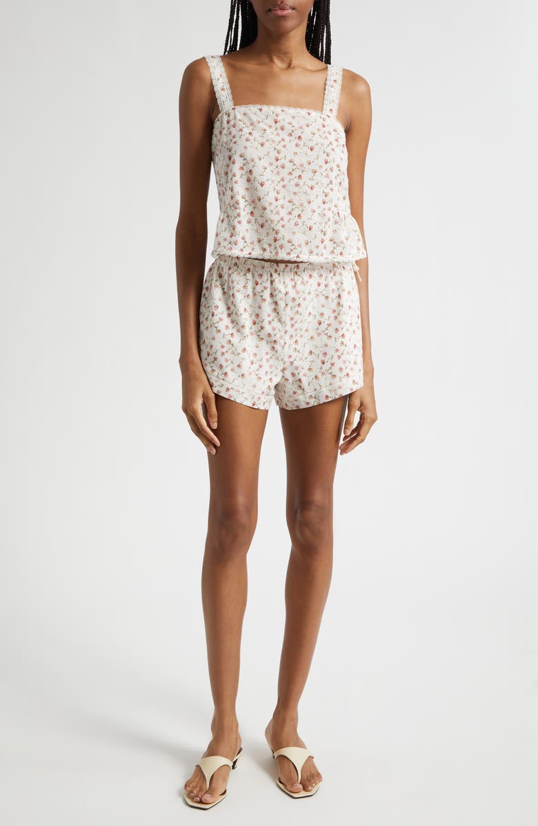 POSSE Charlotte Ditsy Floral Cotton Tank, Alternate, color, Watercolour Floral