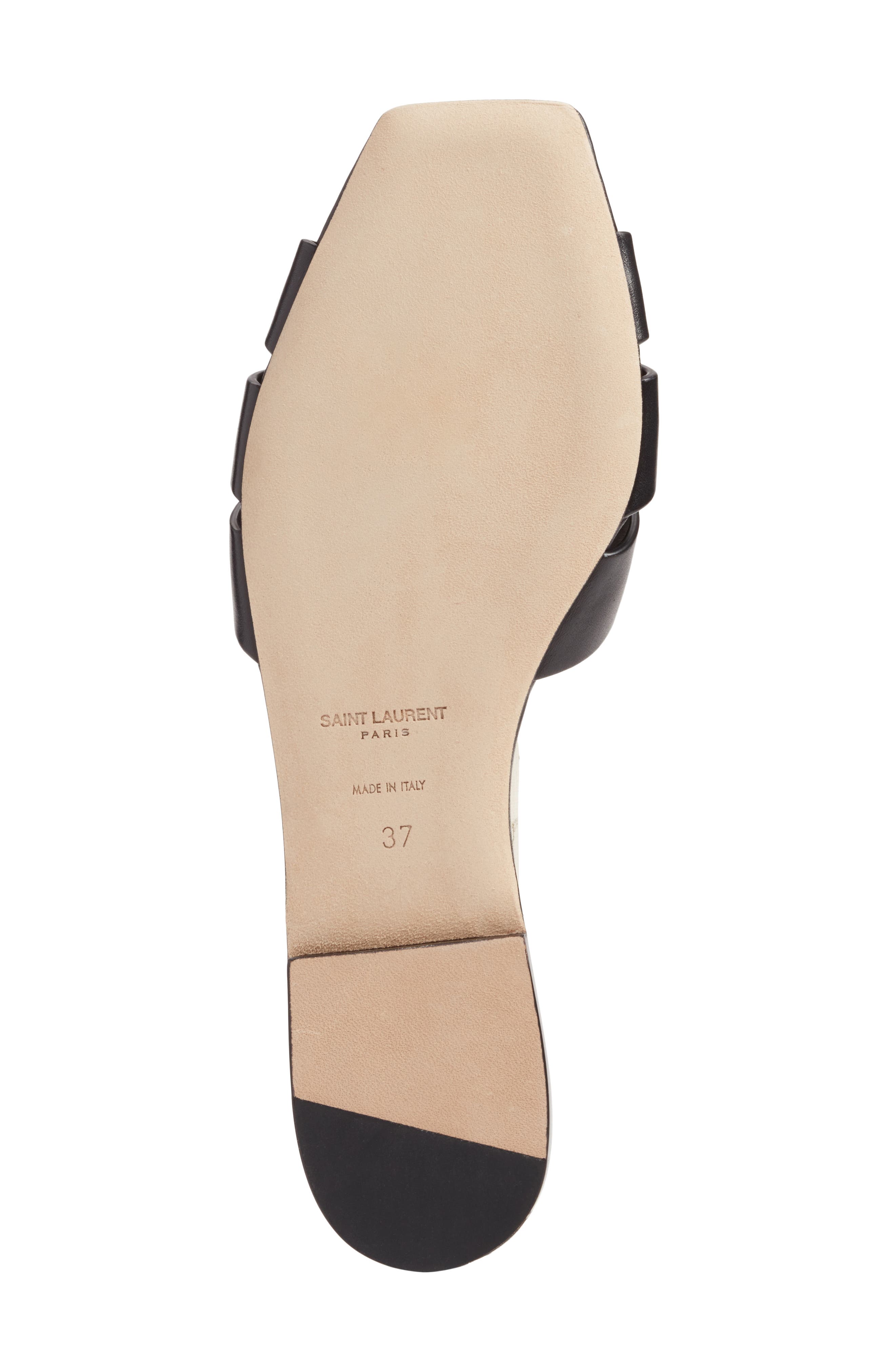 Tribute Slide Sandal, Alternate, color, BLACK LEATHER