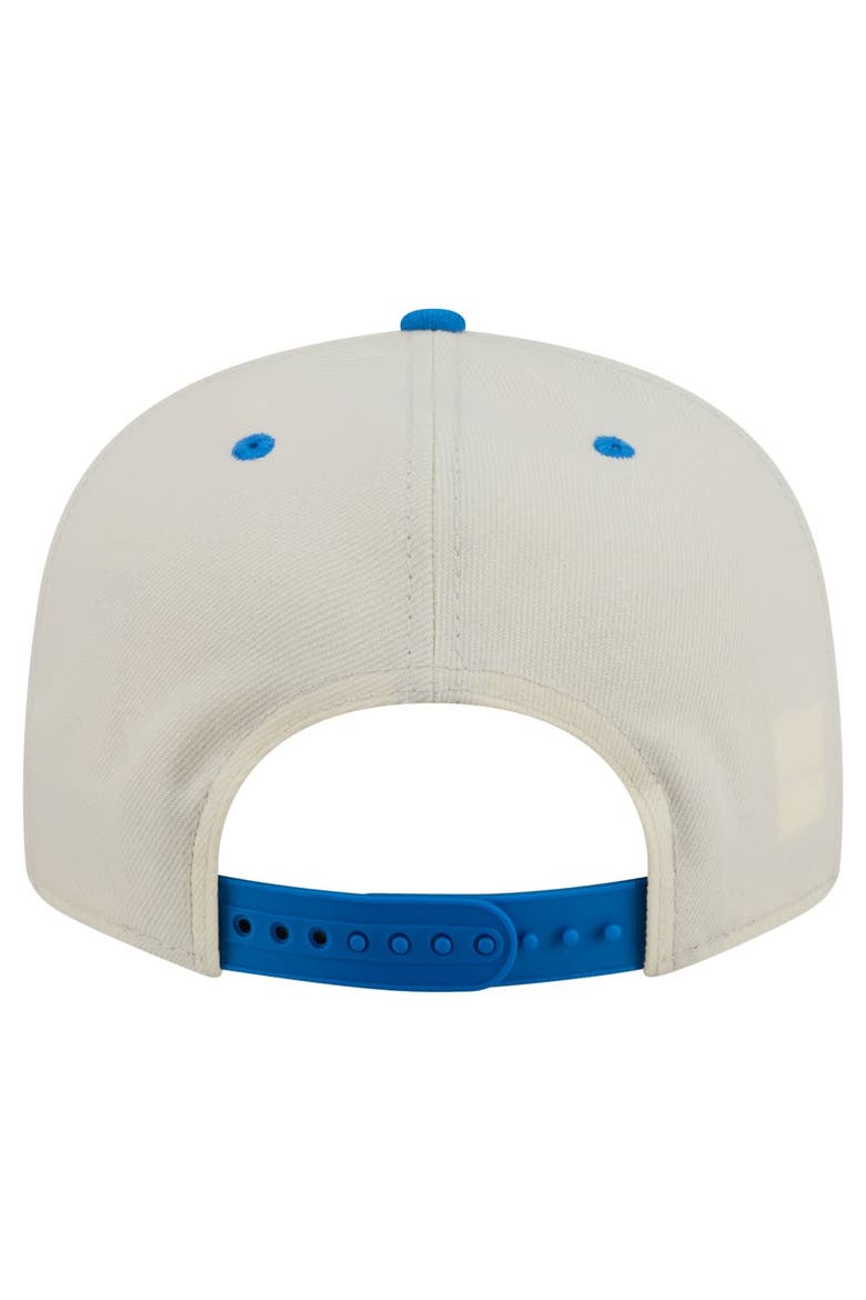 Men's New Era Cream Detroit Lions Oversized Slogan 9FIFTY Snapback Hat, Alternate, color, Cream