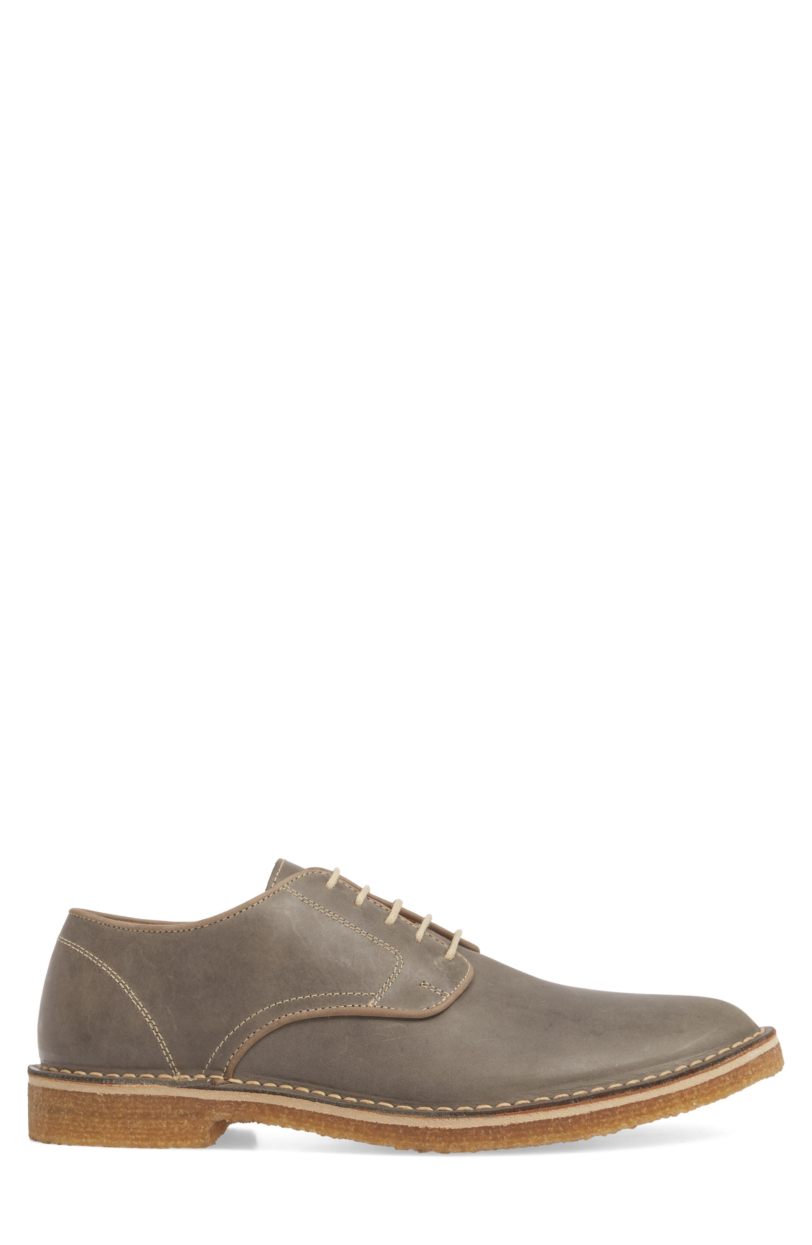 Crescent Buck Shoe, Alternate, color, GREY LEATHER