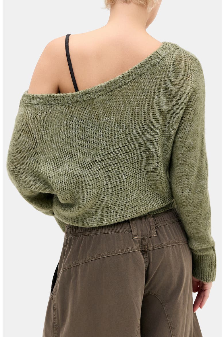 Jordan Slouch Off the Shoulder Sweater, Alternate, color, GREEN