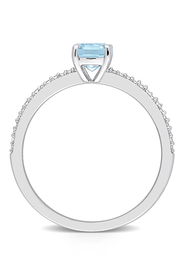 Cushion-Cut Sky Blue Topaz & Diamond Ring, Alternate, color, BLUE