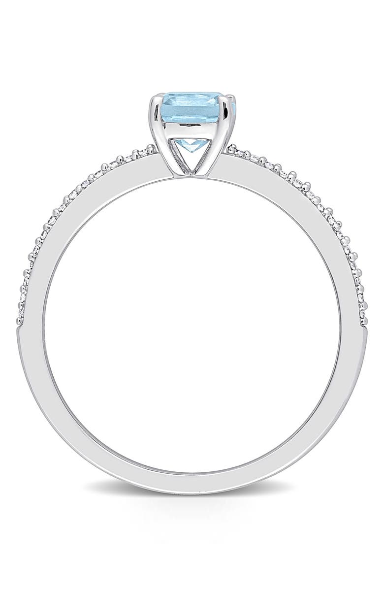 DELMAR Cushion-Cut Sky Blue Topaz & Diamond Ring, Alternate, color, Blue
