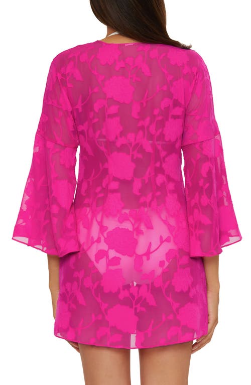 Becca Victoria Garden Burnout Chiffon Cover-up Tunic In Azalea