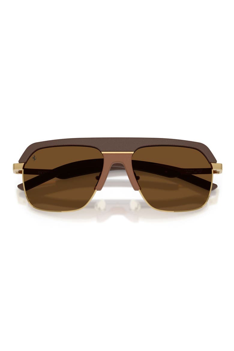 56mm Polarized Pillow Sunglasses, Alternate, color, MORETTO / BROWN POLAR