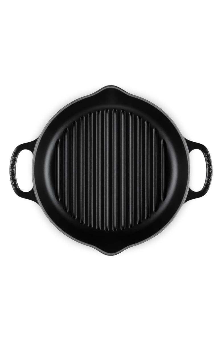 Le Creuset Signature Deep Round Enamel Cast Iron Grill Pan, Alternate, color, Licorice