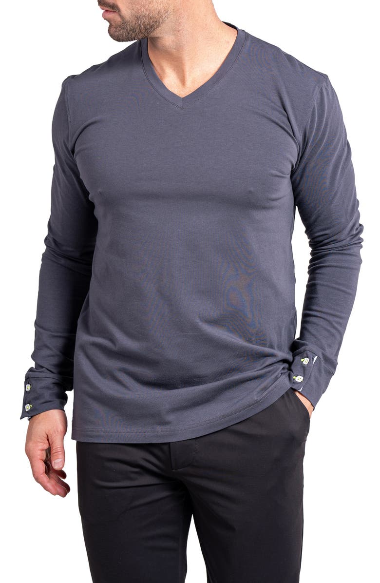 Maceoo Edison Ascension V-Neck Long Sleeve T-Shirt, Alternate, color, Grey