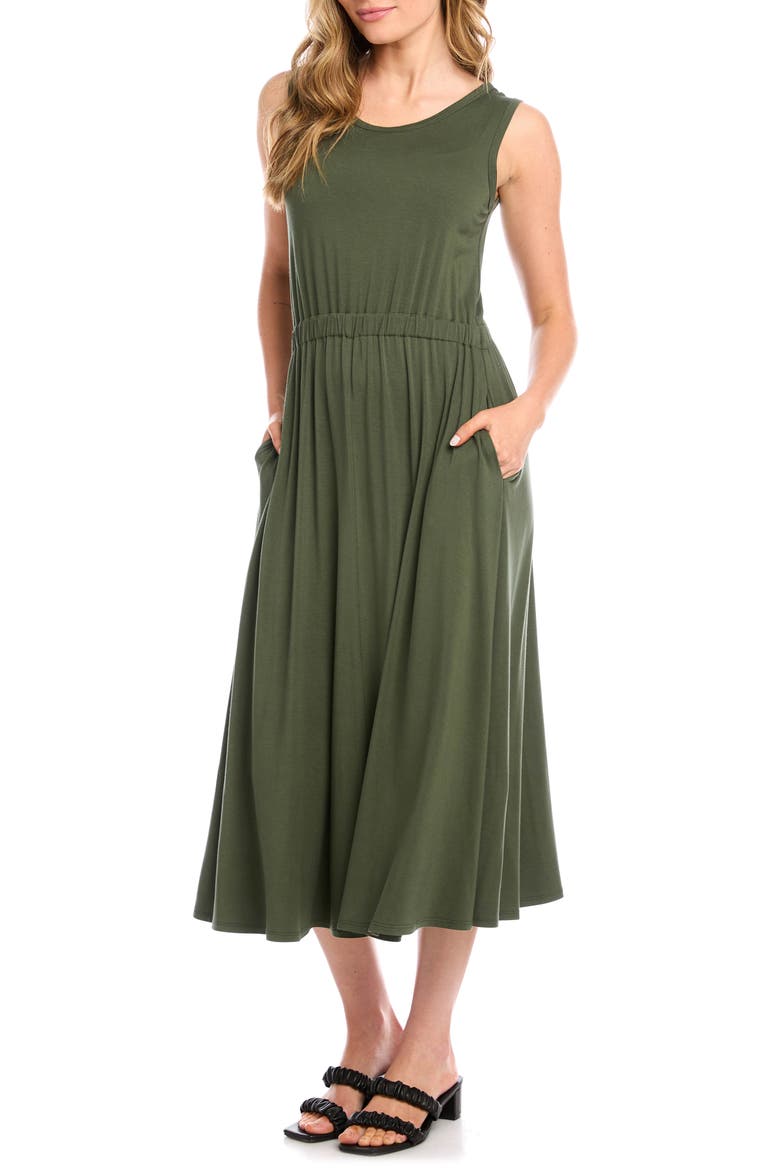Artisan Jersey Midi Dress, Alternate, color, OLIVE