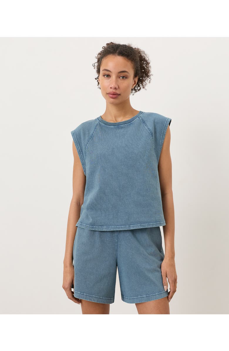 Pact Organic Cotton Weekends Raglan Muscle Tee, Main, color, Washed Wedgewood Blue