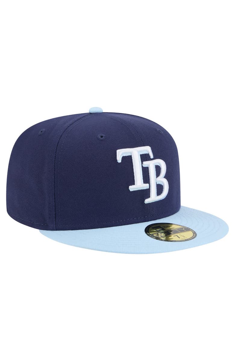 New Era Men's New Era Navy/Light Blue Tampa Bay Rays Color Pack 2-Tone 59FIFTY Fitted Hat, Alternate, color, 