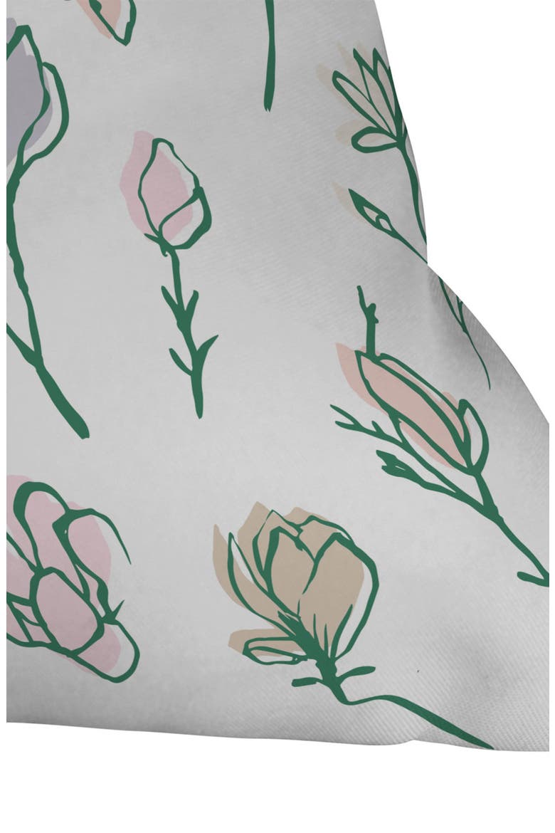 Magnolias Throw Pillow, Alternate, color, WHITE