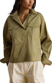 Lauren Ralph Lauren Silky Stretch Cotton Utility Shirt