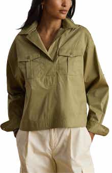 Silky Stretch Cotton Utility Shirt
