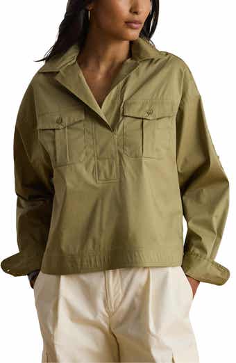 Silky Stretch Cotton Utility Shirt