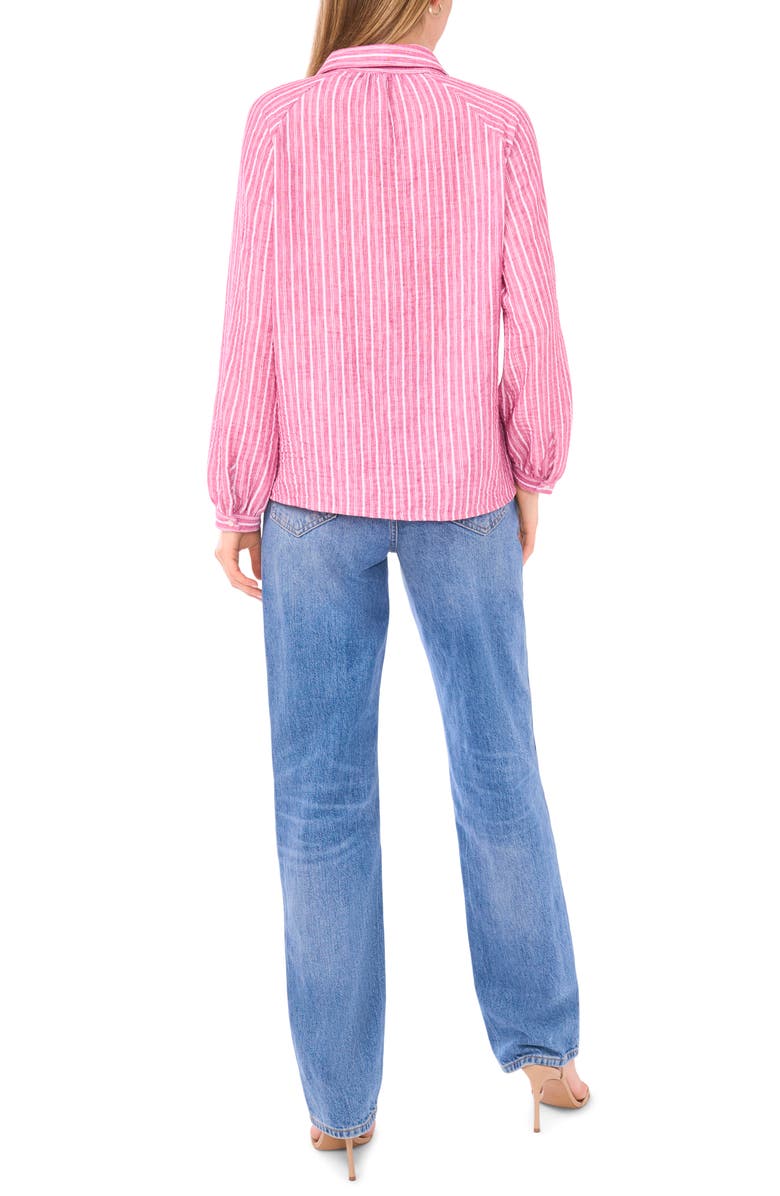 Ted Baker Stripe Oversize Button-Up Shirt, Alternate, color, Red Multi