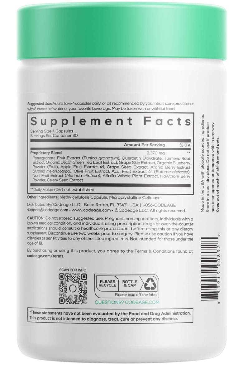 Polyphenols Broad Spectrum Vegan Superfood Supplement, Alternate, color, White