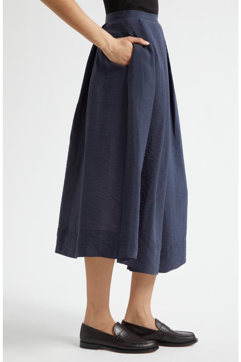 Techno Crepe Midi Skirt, Alternate, color, NAVY