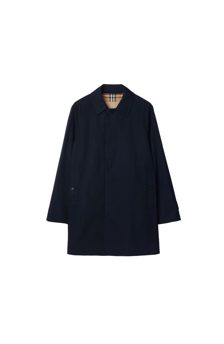 Burberry Short Camden Heritage Car Coat, Alternate, color, Coal Blue