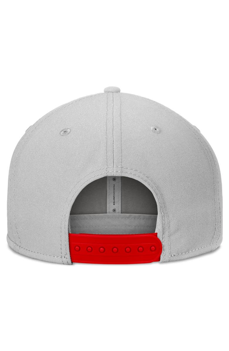 TOP OF THE WORLD Men's Top of the World Gray Wisconsin Badgers Hudson Snapback Hat, Alternate, color, 