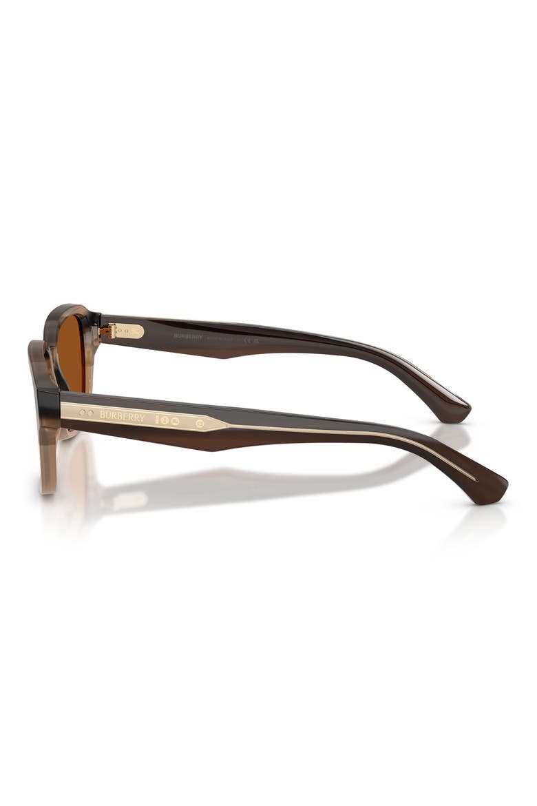 53mm Square Sunglasses, Alternate, color, STRIPED BEIGE / DARK BROWN