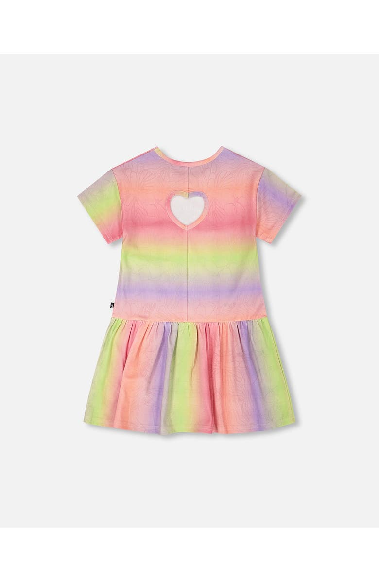 Deux par Deux Jersey Dress with Heart Back Cut Out, Alternate, color, Multicolor
