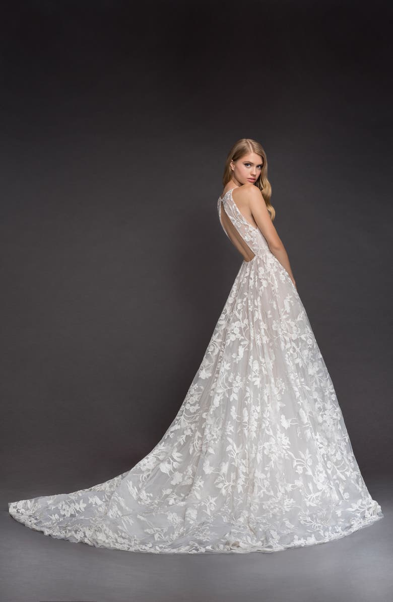 Blush by Hayley Paige Fleur de Lis Embroidered Tulle Ballgown, Alternate, color, 