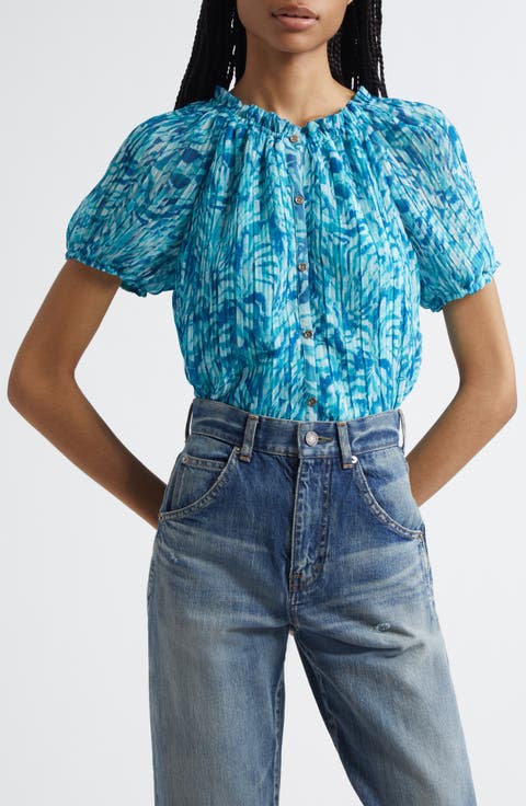 Soraya Pleated Puff Sleeve Top