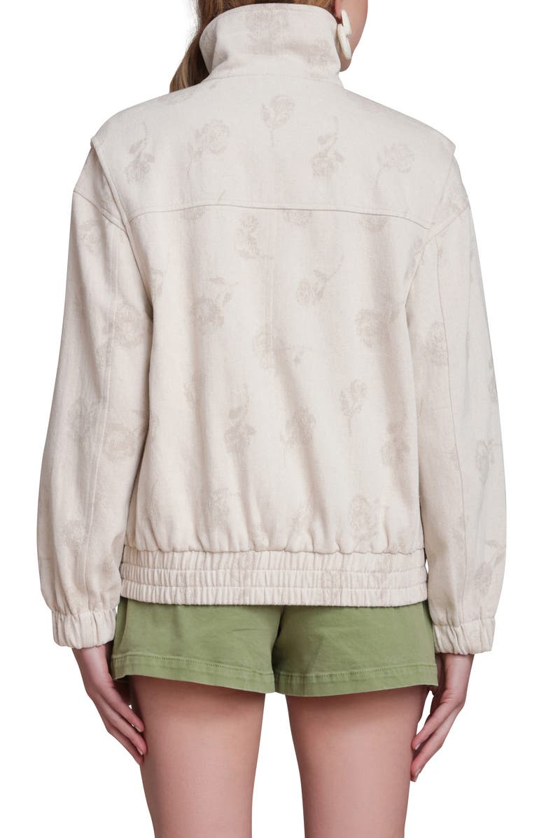 Avec Les Filles Cotton & Linen Blend Bomber Jacket, Alternate, color, Ecru