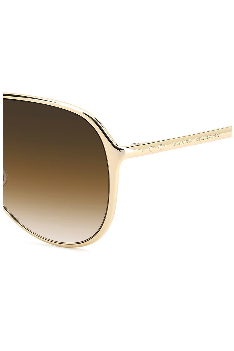 60mm Gradient Pilot Sunglasses, Alternate, color, GOLD/BROWN