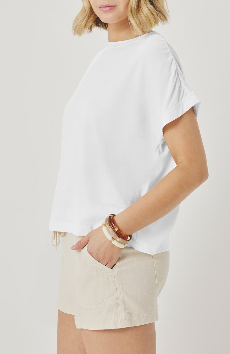 Splendid Rebecca Shirred Sleeve Cotton Blend T-Shirt, Alternate, color,