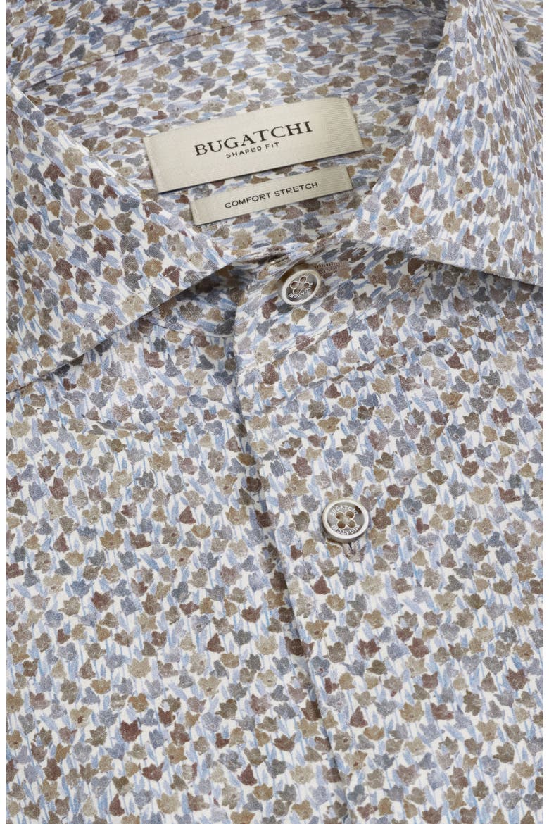 Alvin Shaped Fit Print Button-Up Shirt, Alternate, color, WALNUT