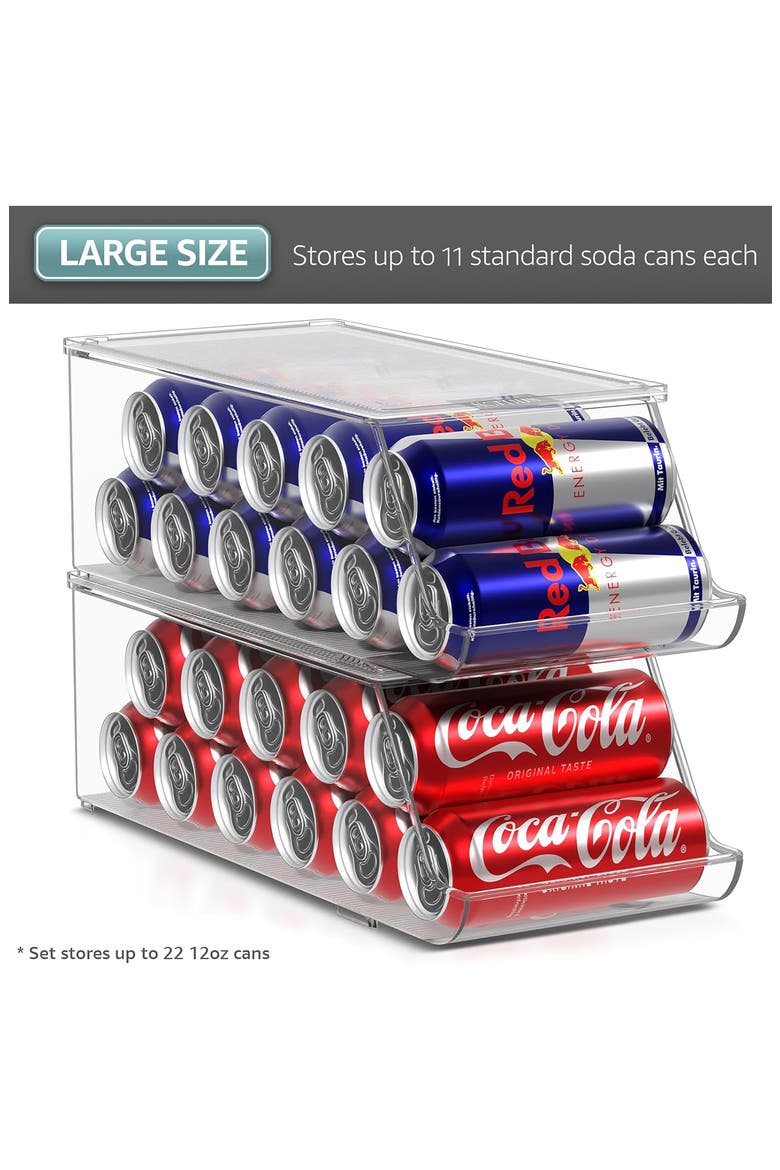 Set of 2 Narrow Can Organizers, Alternate, color, CLEAR