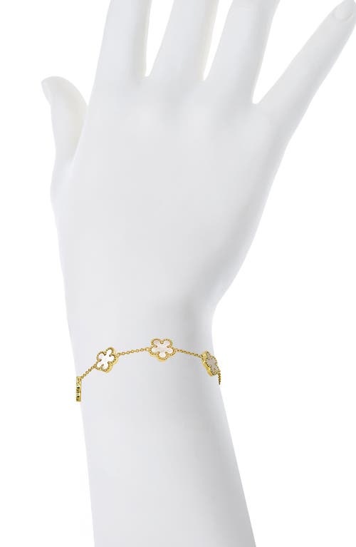 Lily Nily Mother Of Pearl Flower Bracelet In Gold