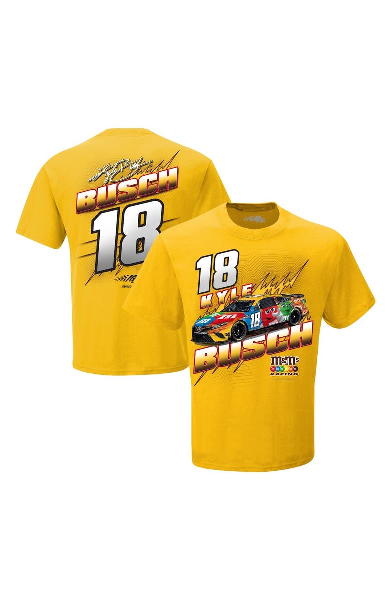 JOE GIBBS RACING TEAM COLLECTION Men's Joe Gibbs Racing Team Collection Yellow Kyle Busch M&M's Groove T-Shirt, Main, color,